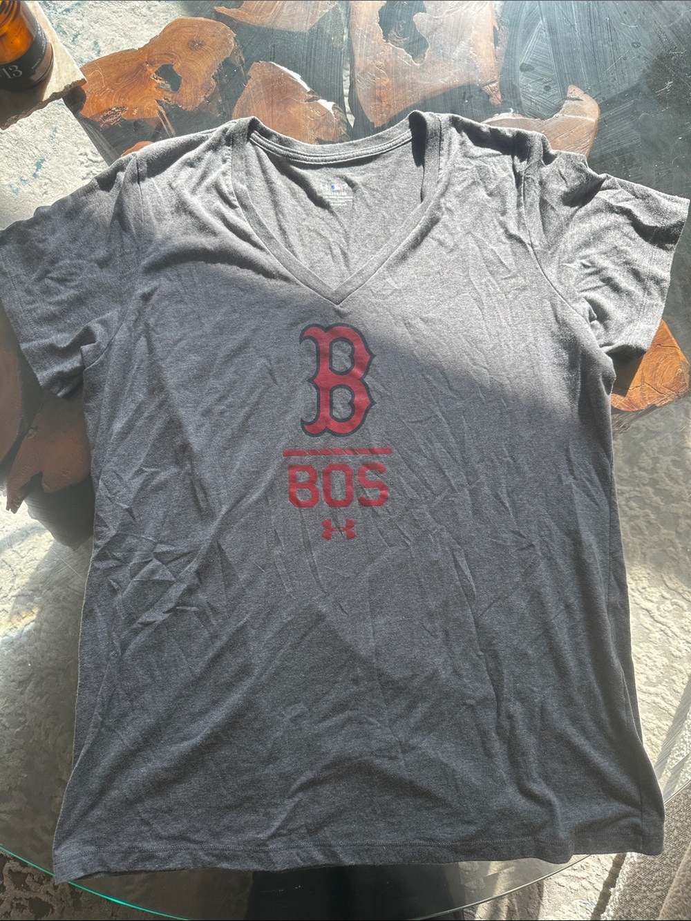 Under Armour Men’s Charcoal V-Neck Boston 'B' Graphic Tee